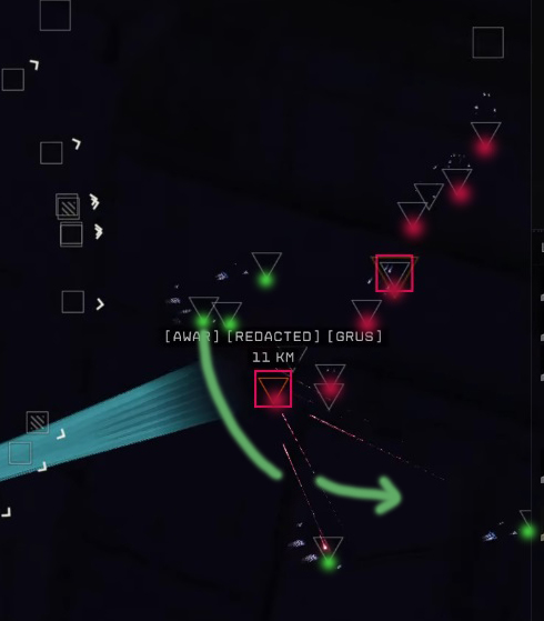 Eldareth diving beneath the enemy fleet at I.EXP